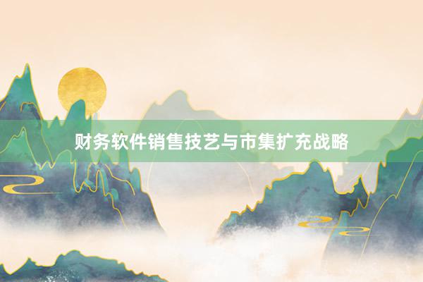 财务软件销售技艺与市集扩充战略
